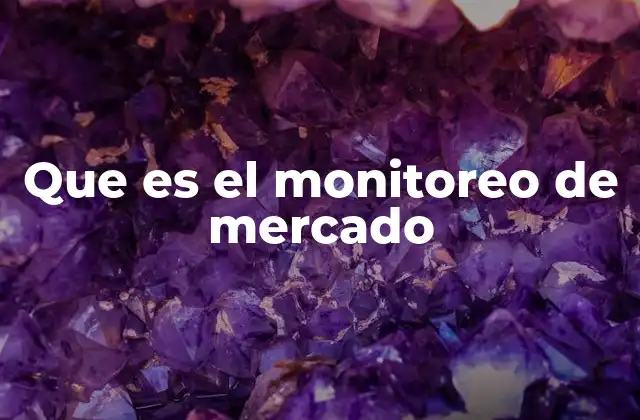 Que es el Monitoreo de Mercado