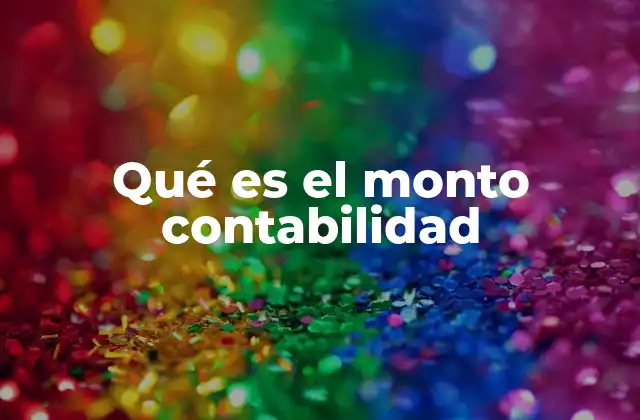 Qué es el Monto Contabilidad