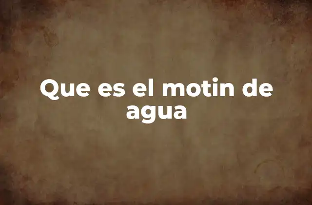 Que es el Motin de Agua