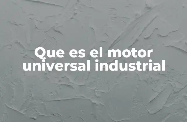 Que es el Motor Universal Industrial
