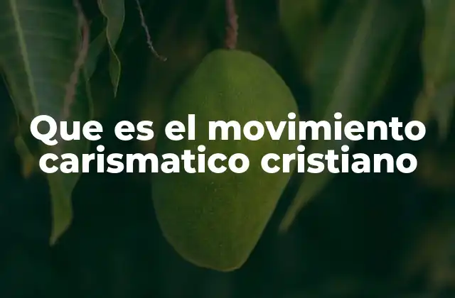 Que es el Movimiento Carismatico Cristiano