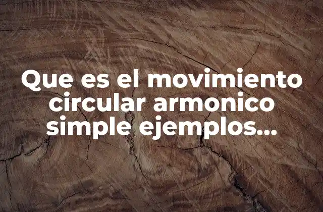 Que es el Movimiento Circular Armonico Simple Ejemplos Cotidianos