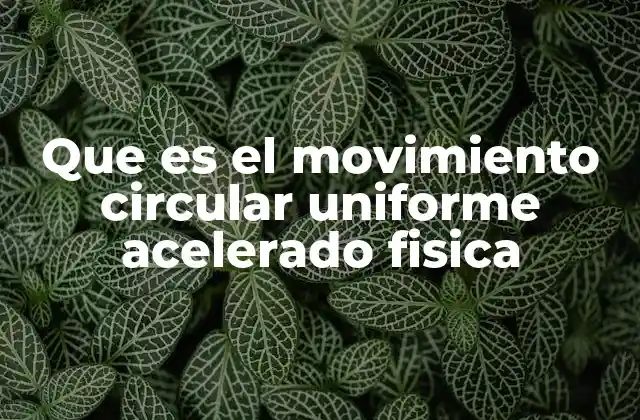 Que es el Movimiento Circular Uniforme Acelerado Fisica