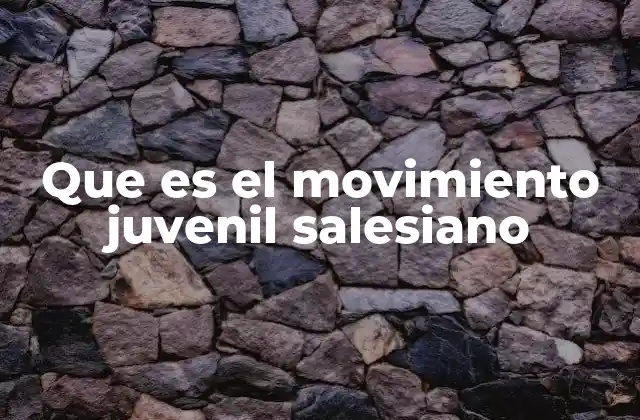 Que es el Movimiento Juvenil Salesiano