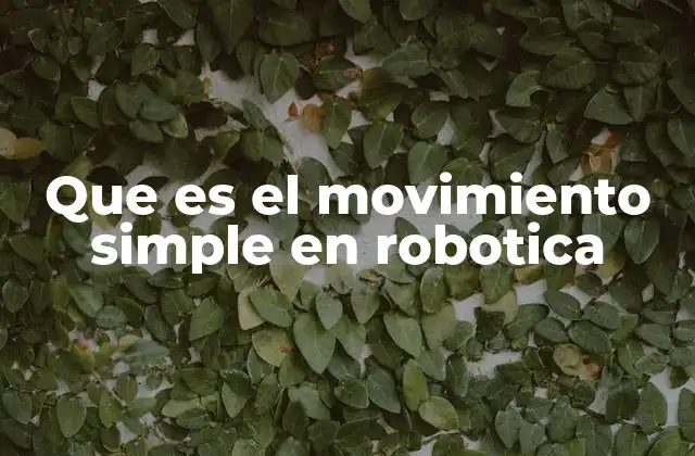 Que es el Movimiento Simple en Robotica