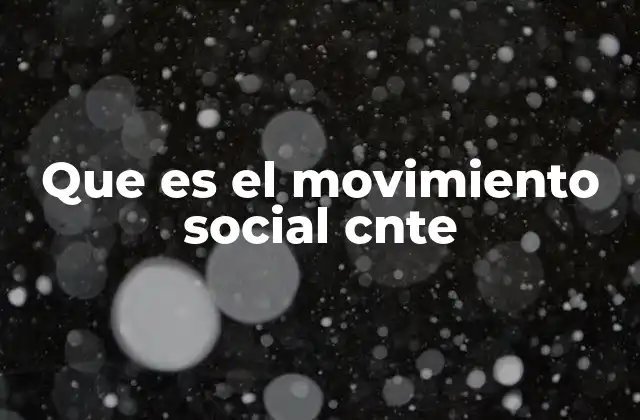 Que es el Movimiento Social Cnte