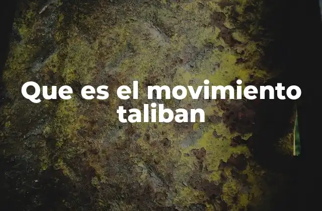 Que es el Movimiento Taliban