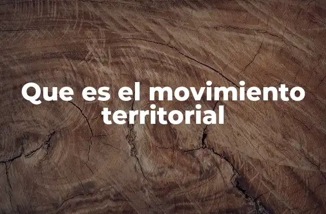 Que es el Movimiento Territorial