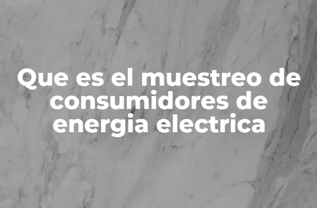Que es el Muestreo de Consumidores de Energia Electrica