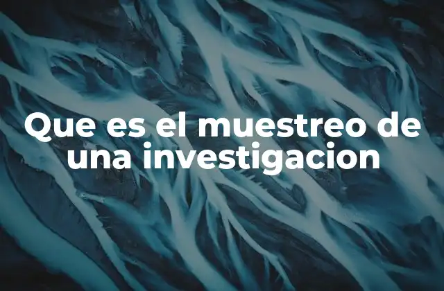 Que es el Muestreo de una Investigacion
