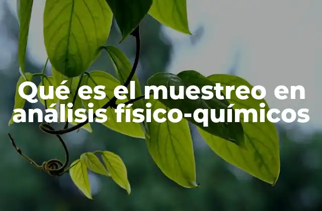 Qué es el Muestreo en Análisis Físico-químicos