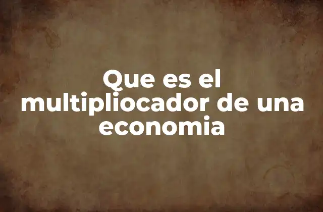 Que es el Multipliocador de una Economia