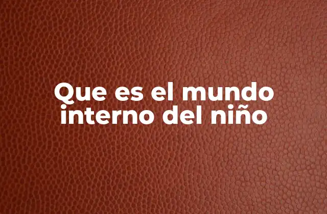 Que es el Mundo Interno Del Niño