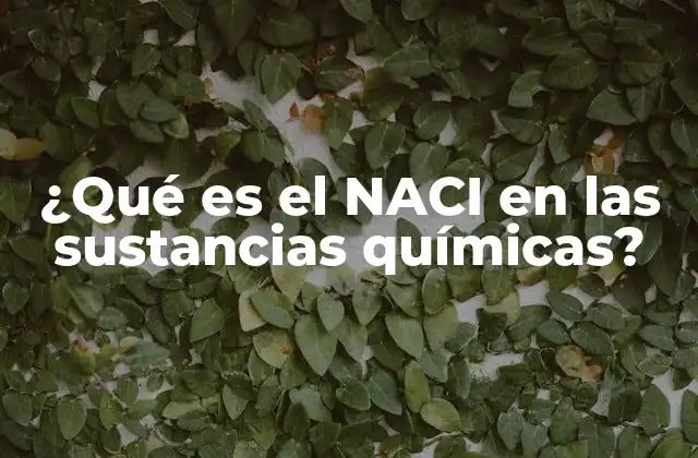 ¿qué es el Naci en las Sustancias Químicas?