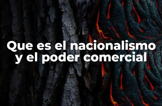 Que es el Nacionalismo y el Poder Comercial