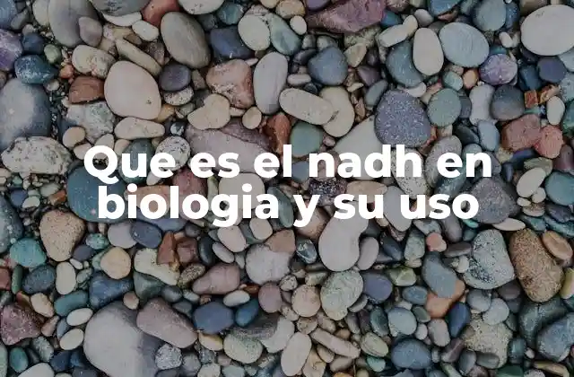 Que es el Nadh en Biologia y Su Uso