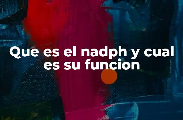 Que es el Nadph y Cual es Su Funcion