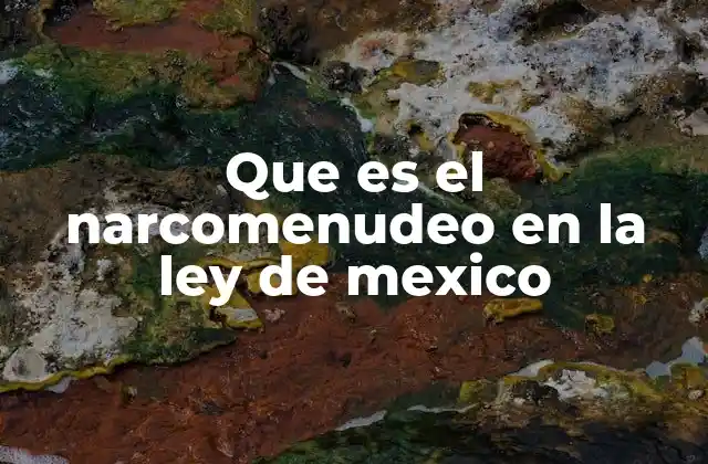 Que es el Narcomenudeo en la Ley de Mexico