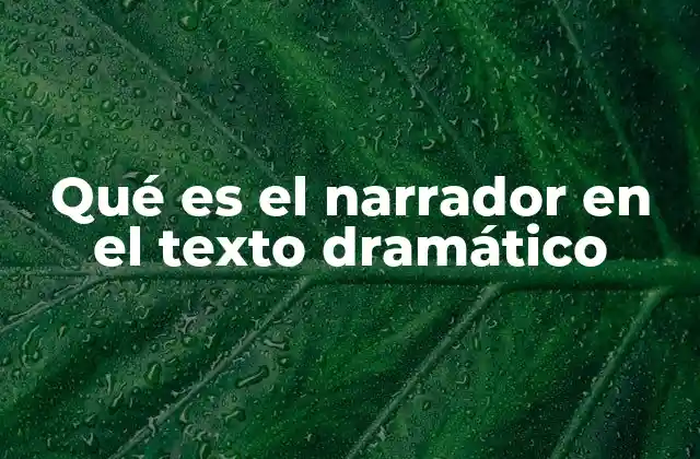 Qué es el Narrador en el Texto Dramático