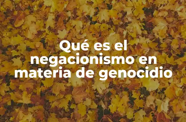 Qué es el Negacionismo en Materia de Genocidio