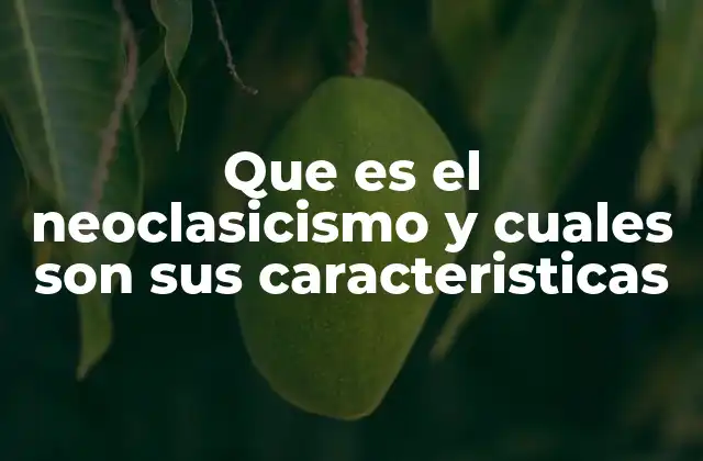Que es el Neoclasicismo y Cuales Son Sus Caracteristicas