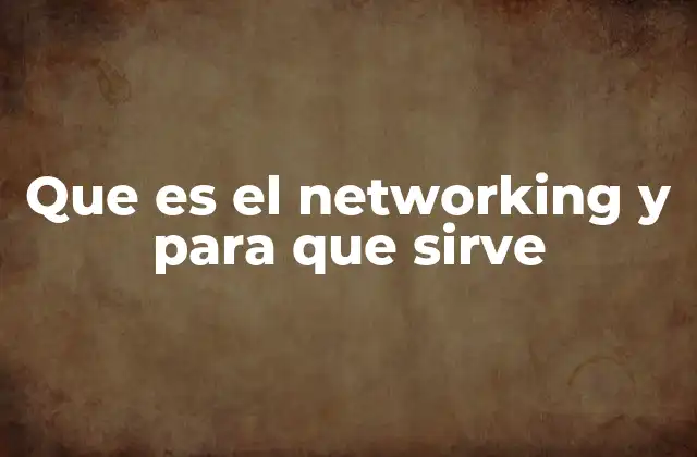 Que es el Networking y para que Sirve