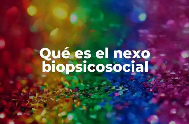 Qué es el Nexo Biopsicosocial