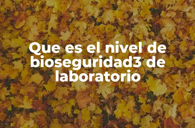 Que es el Nivel de Bioseguridad3 de Laboratorio