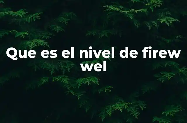 Que es el Nivel de Firew Wel