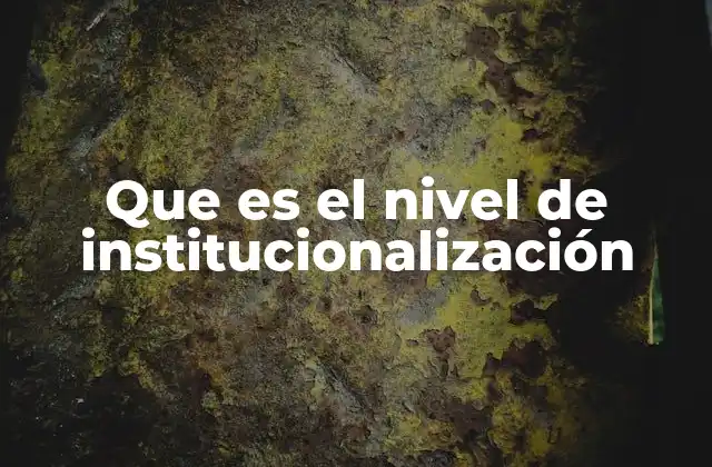 Que es el Nivel de Institucionalización