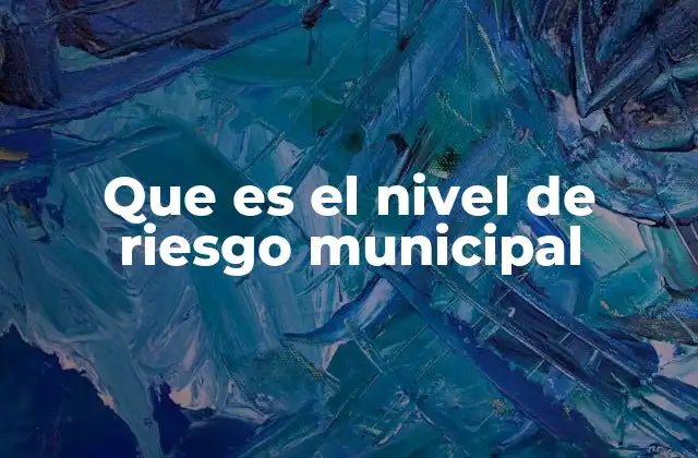 Que es el Nivel de Riesgo Municipal