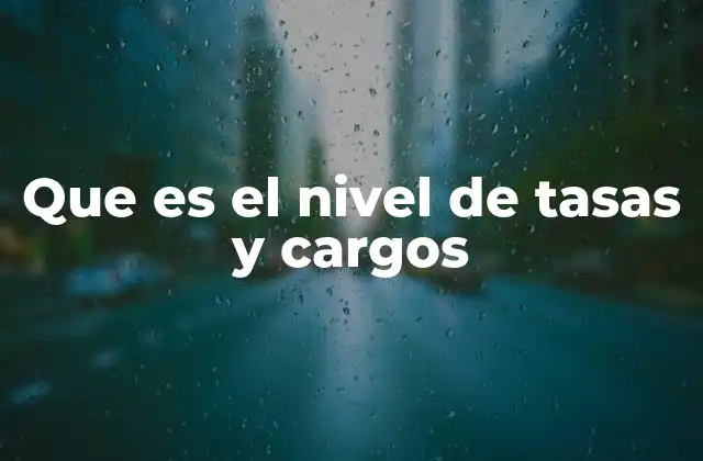 Que es el Nivel de Tasas y Cargos
