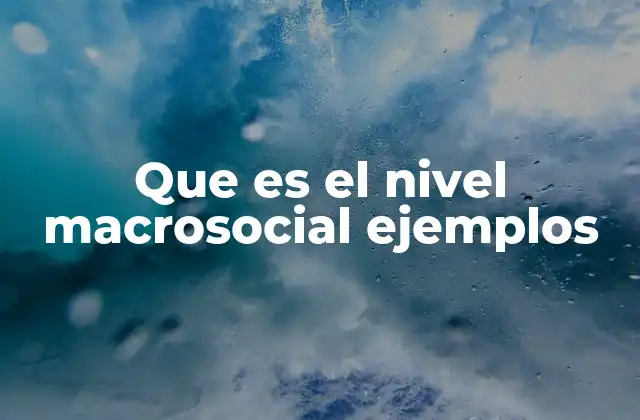 Que es el Nivel Macrosocial Ejemplos