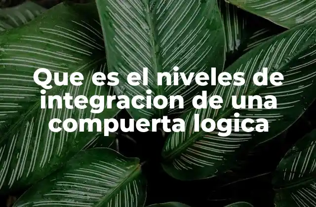 Que es el Niveles de Integracion de una Compuerta Logica