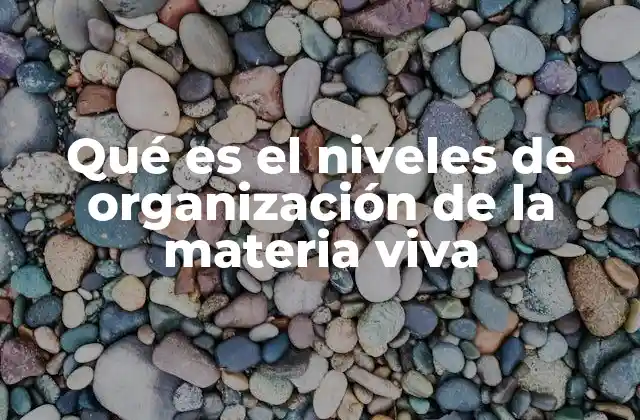 Qué es el Niveles de Organización de la Materia Viva