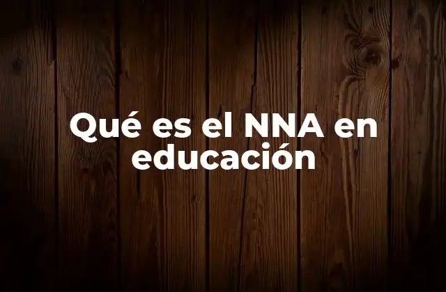 Qué es el Nna en Educación