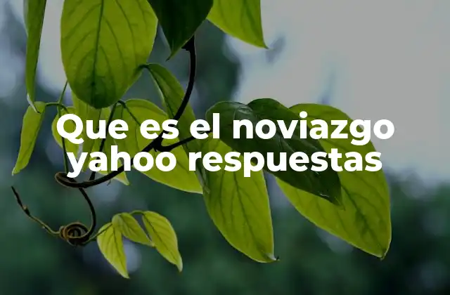 Que es el Noviazgo Yahoo Respuestas