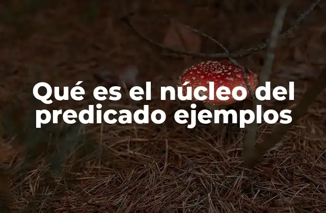 Qué es el Núcleo Del Predicado Ejemplos