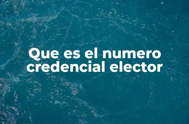 Que es el Numero Credencial Elector