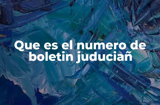 Que es el Numero de Boletin Juduciañ