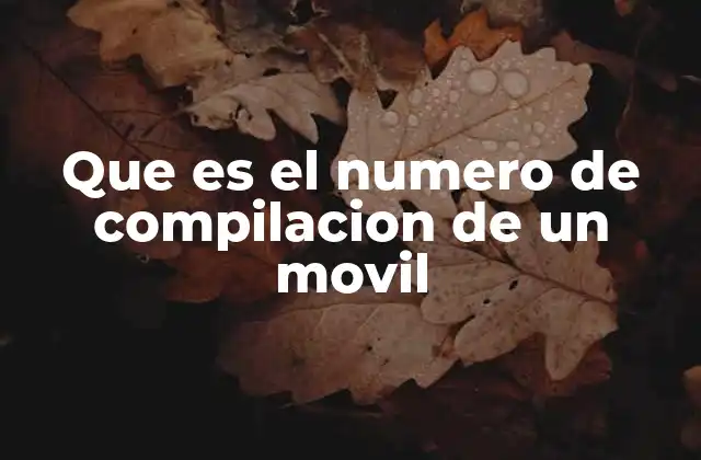 Que es el Numero de Compilacion de un Movil