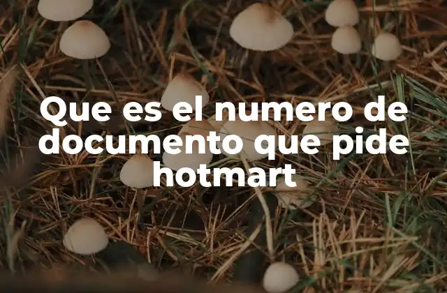 Que es el Numero de Documento que Pide Hotmart