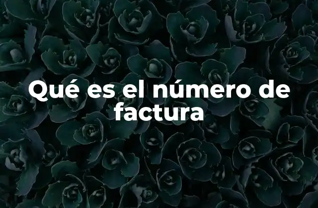 Qué es el Número de Factura