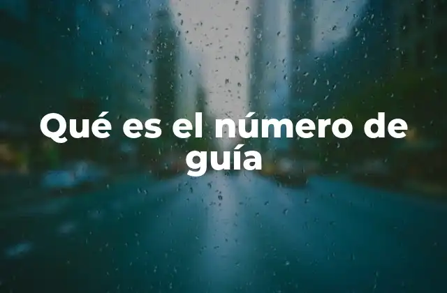 Qué es el Número de Guía