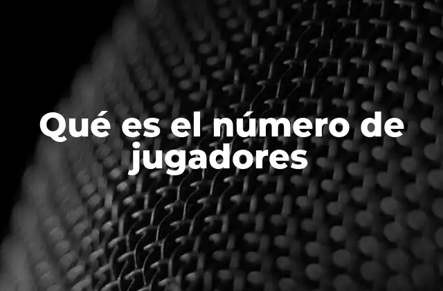 Qué es el Número de Jugadores