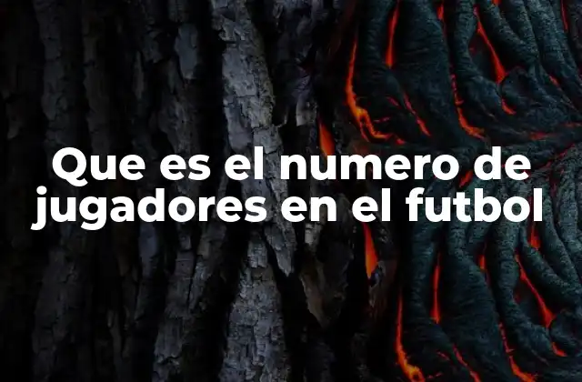 Que es el Numero de Jugadores en el Futbol