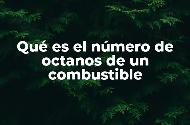 Qué es el Número de Octanos de un Combustible