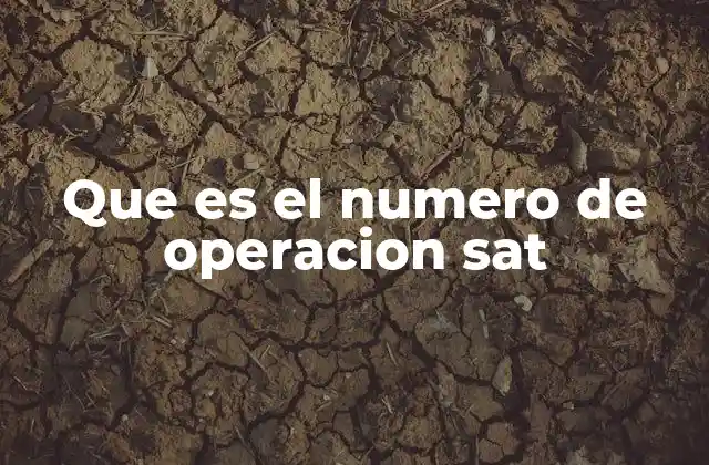 Que es el Numero de Operacion Sat