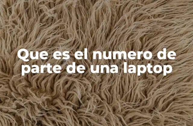 Que es el Numero de Parte de una Laptop
