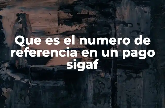 Que es el Numero de Referencia en un Pago Sigaf